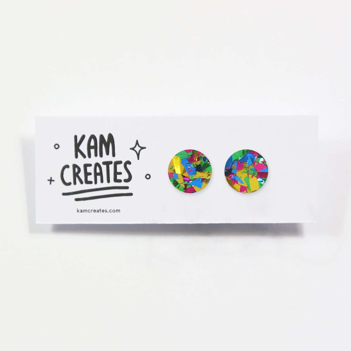 Kam Creates | Confetti Circle Studs | 6 colourways