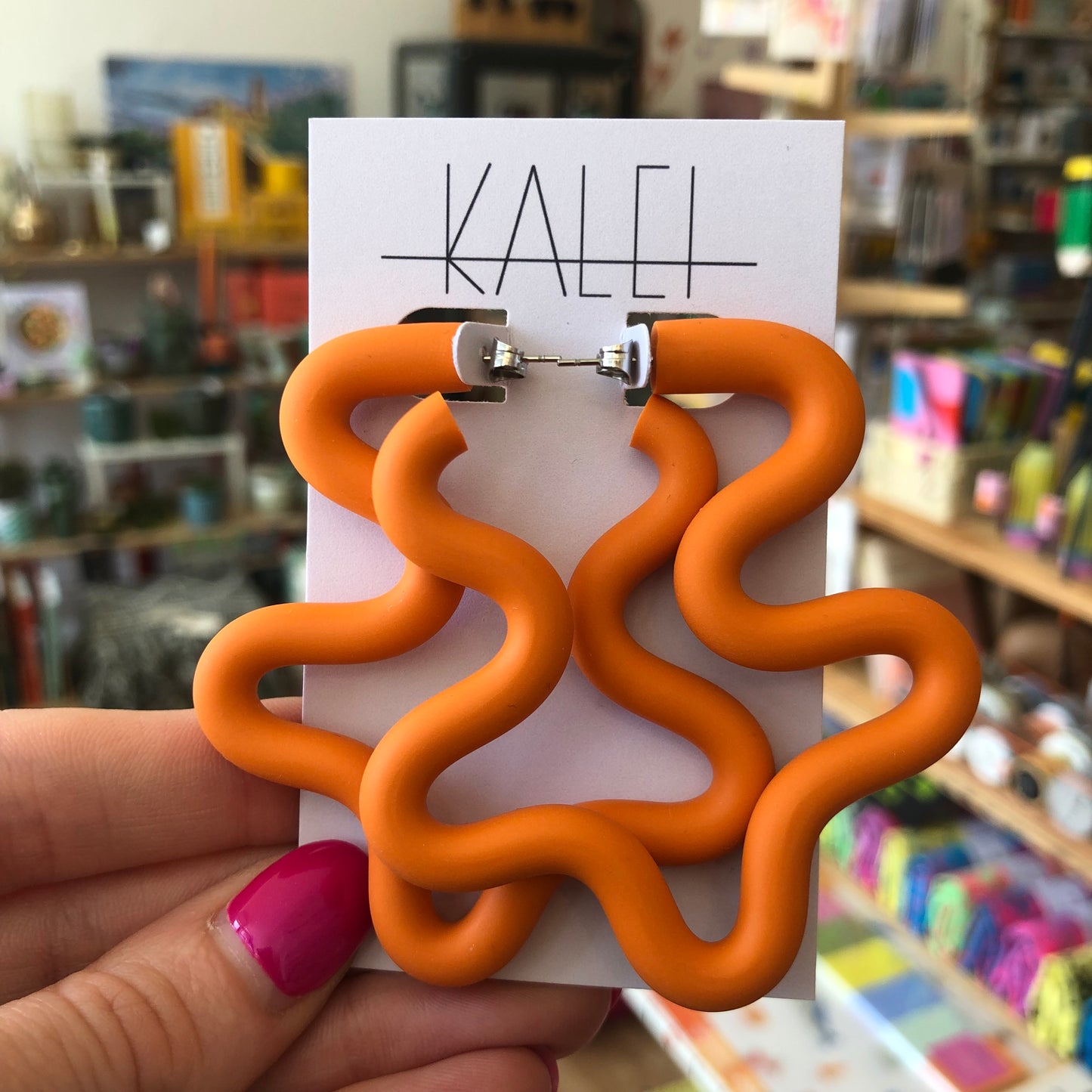 Kalei | Orange WIGGLE Statement Earrings