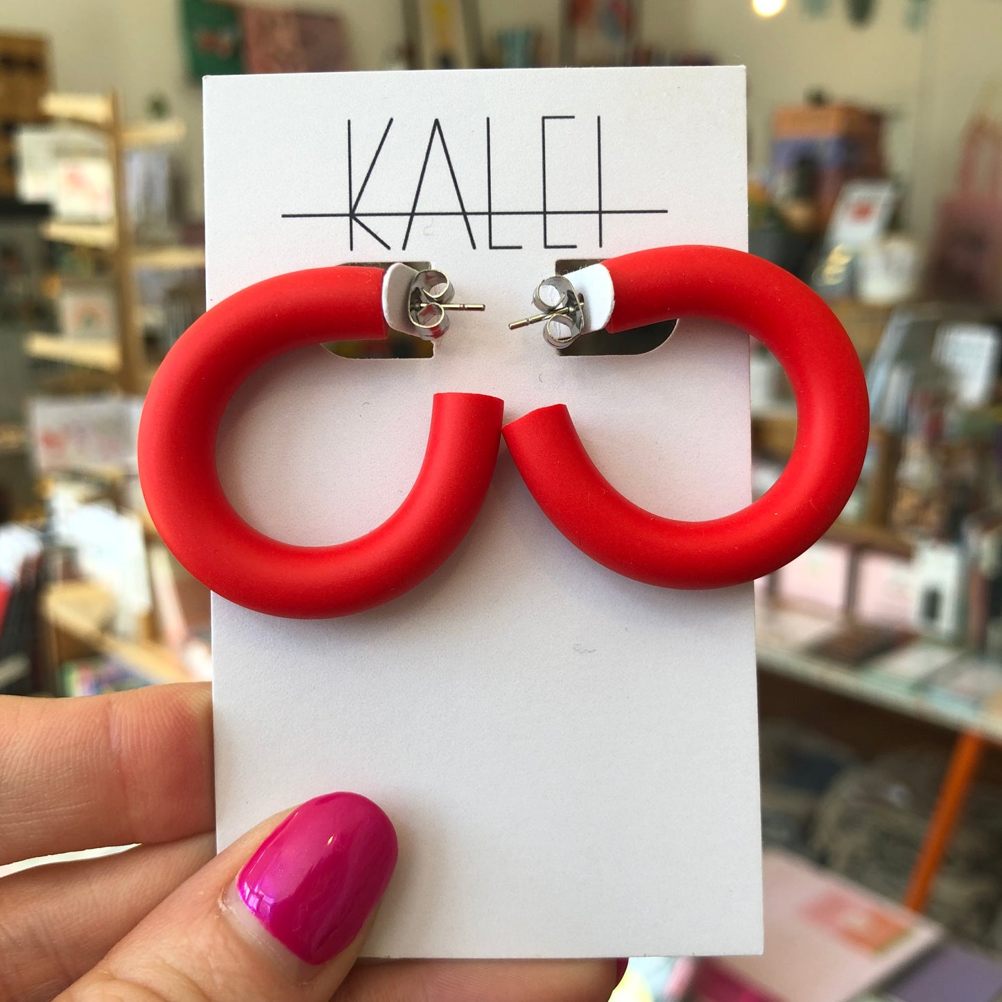 Kalei | Red HOOPS Statement Earrings