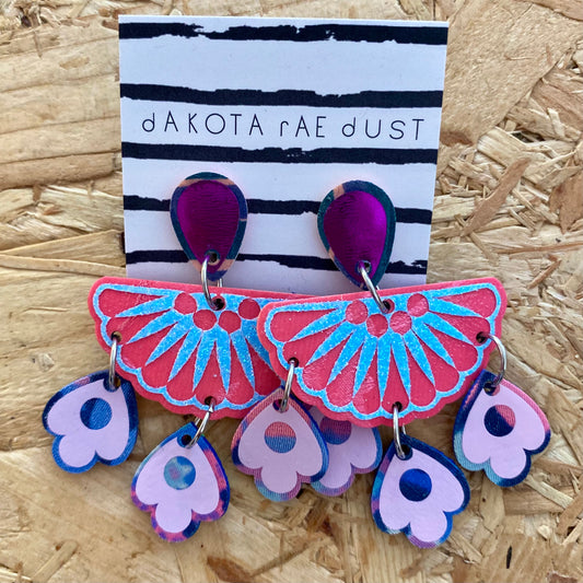 Dakota Rae Dust | Jangly Droplet Earrings | Pink, Blue & Lilac