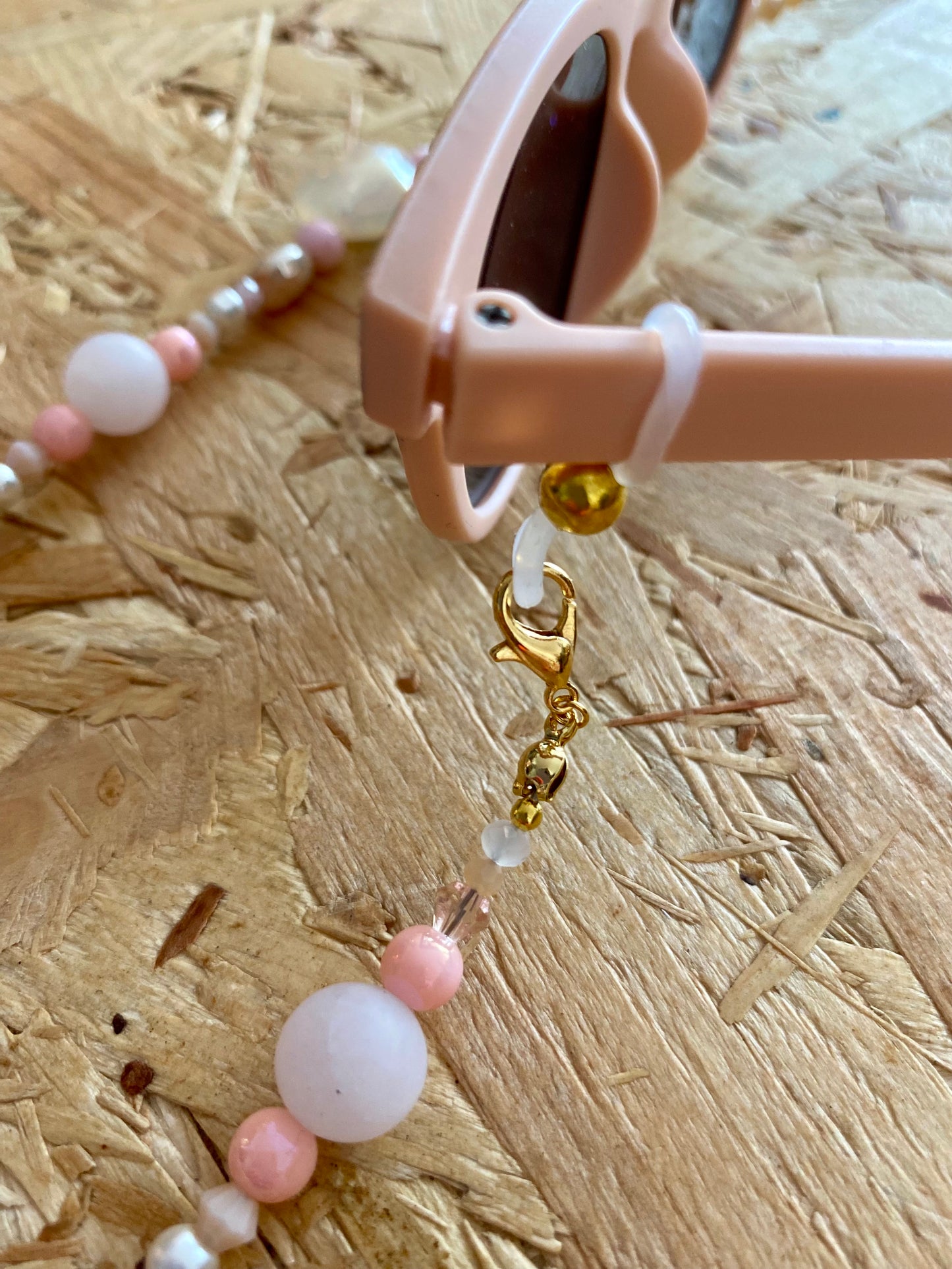 Northern Rose | Kids Sunglasses & Detachable Beaded Chain | Pink & Leopard Print