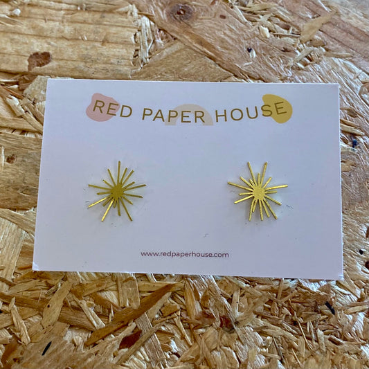 Red Paper House | Contemporary Brass Spark Stud Earrings