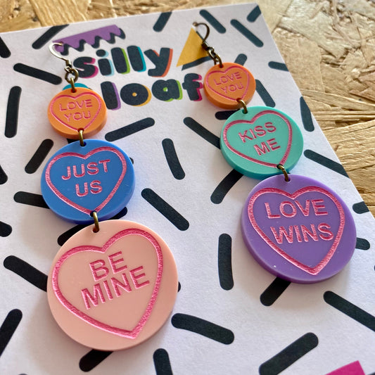 Silly Loaf | Statement Earrings | Love Hearts