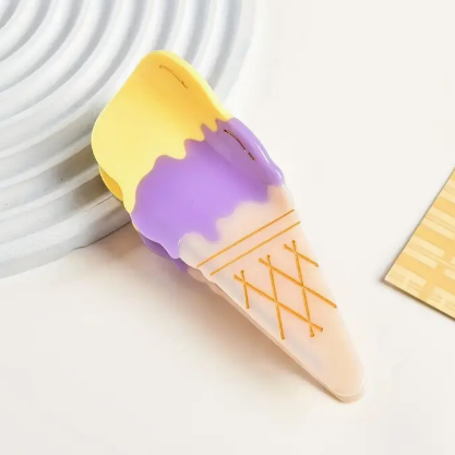 Hair Claw | Ice Cream | Yellow & Lilac