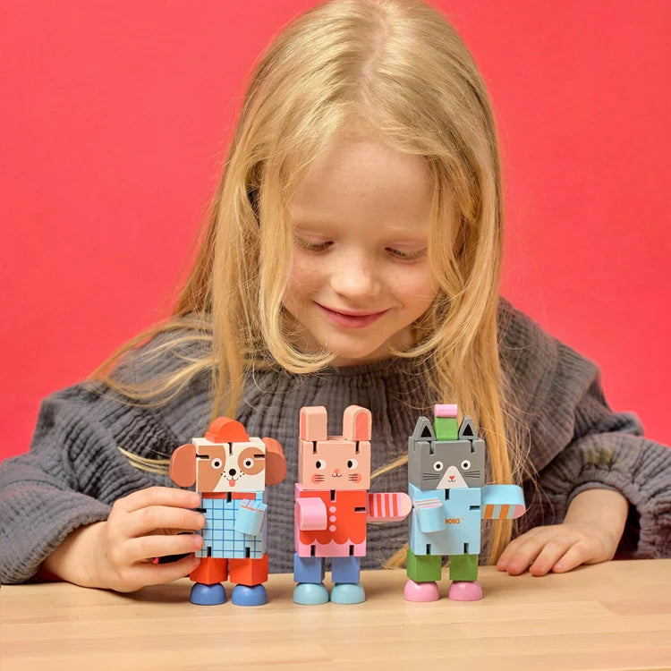 Kikkerland | Kidoki | Wooden Flexi-Animals