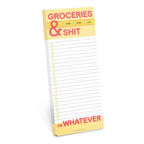 Knock Knock | Groceries and Shit Make-a-List Pads