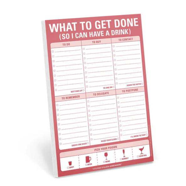 Knock Knock | What to Get Done (So I Can Have A Drink) Pad