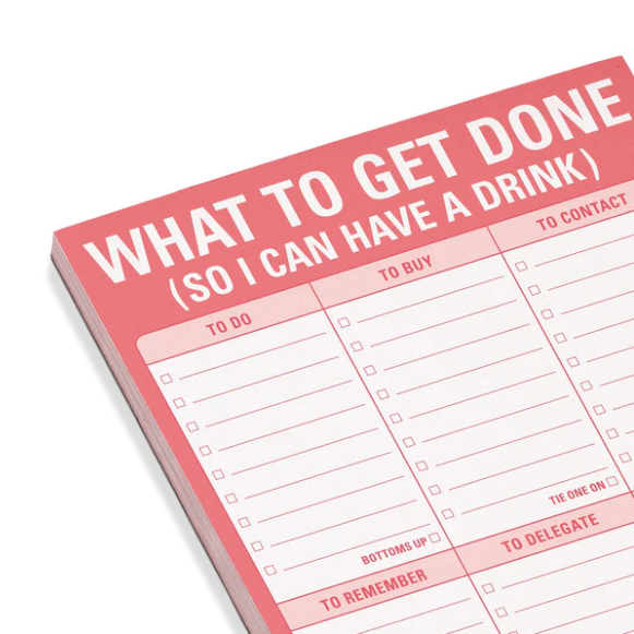 Knock Knock | What to Get Done (So I Can Have A Drink) Pad