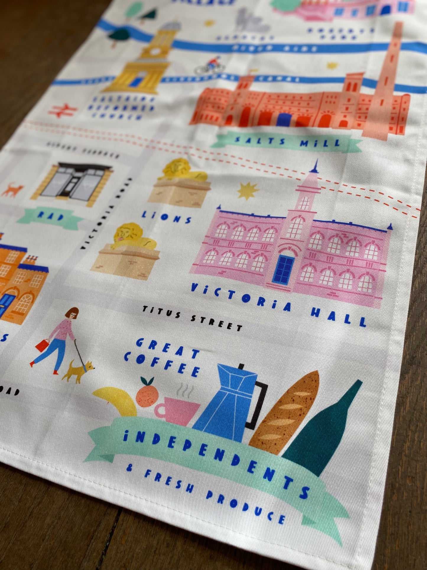 Lemon & Sugar X Rad Studio | Tea Towel | Saltaire Village