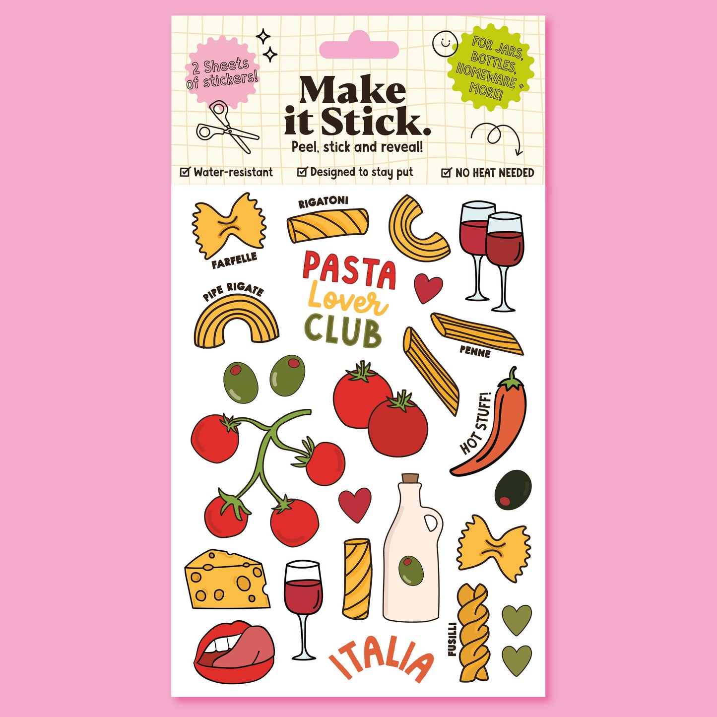 Make It Stick | Peel & Stick Transfers | Pasta