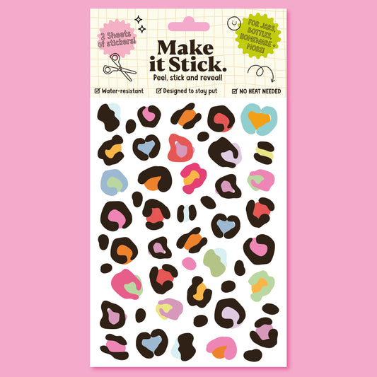Make It Stick | Peel & Stick Transfers | Colourful Leopard Print