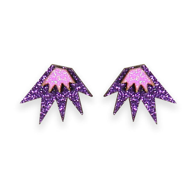 Kam Creates | Bang Bang Mini Studs (Purple & Hot Pink)