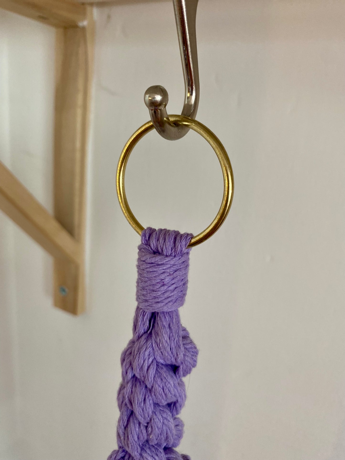 Northern Rose | Macrame Plant Hanger | Lilac & Handpainted Wooden Beads