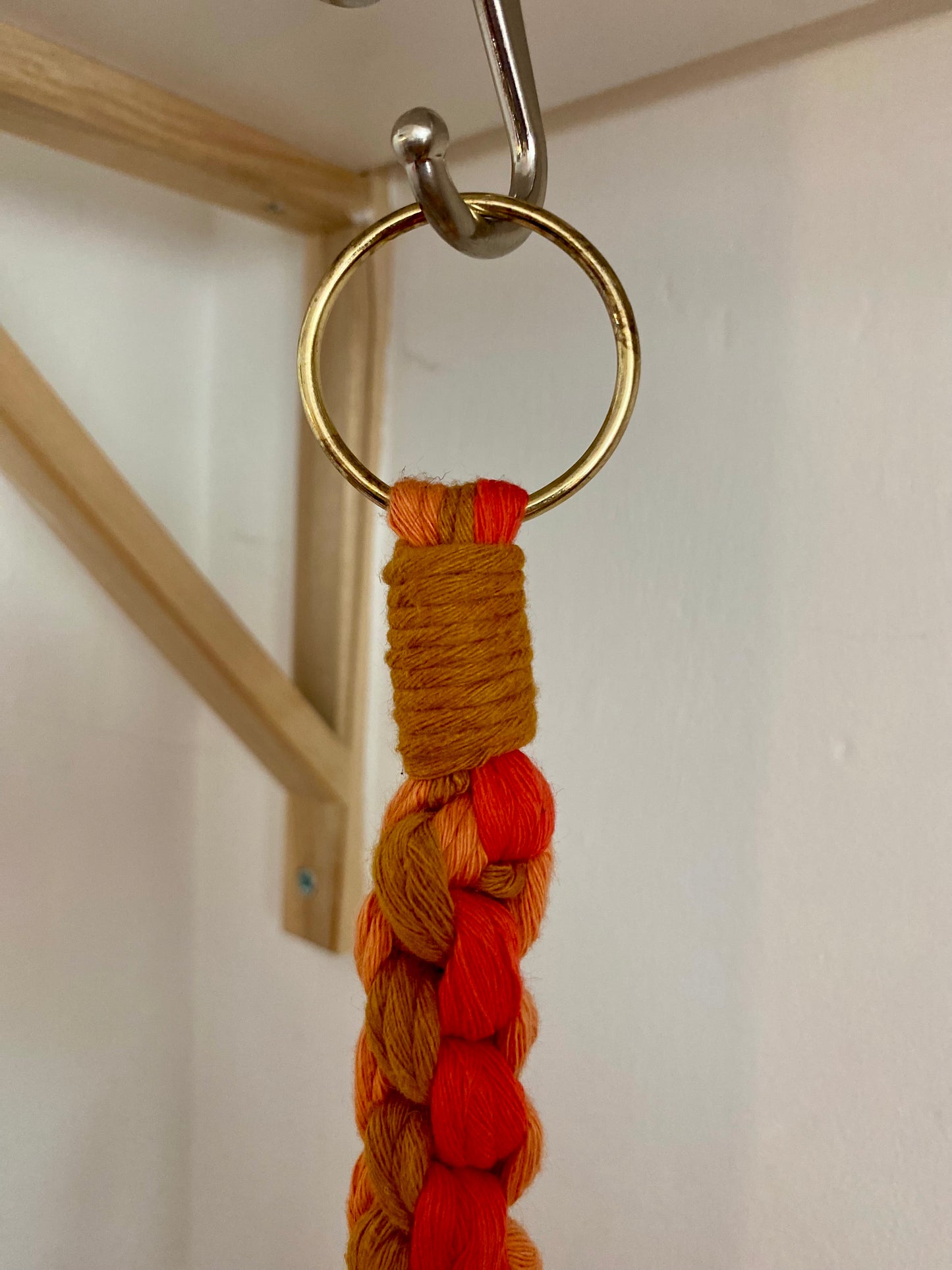 Northern Rose | Macrame Plant Hanger | Sunset & Handpainted Wooden Beads