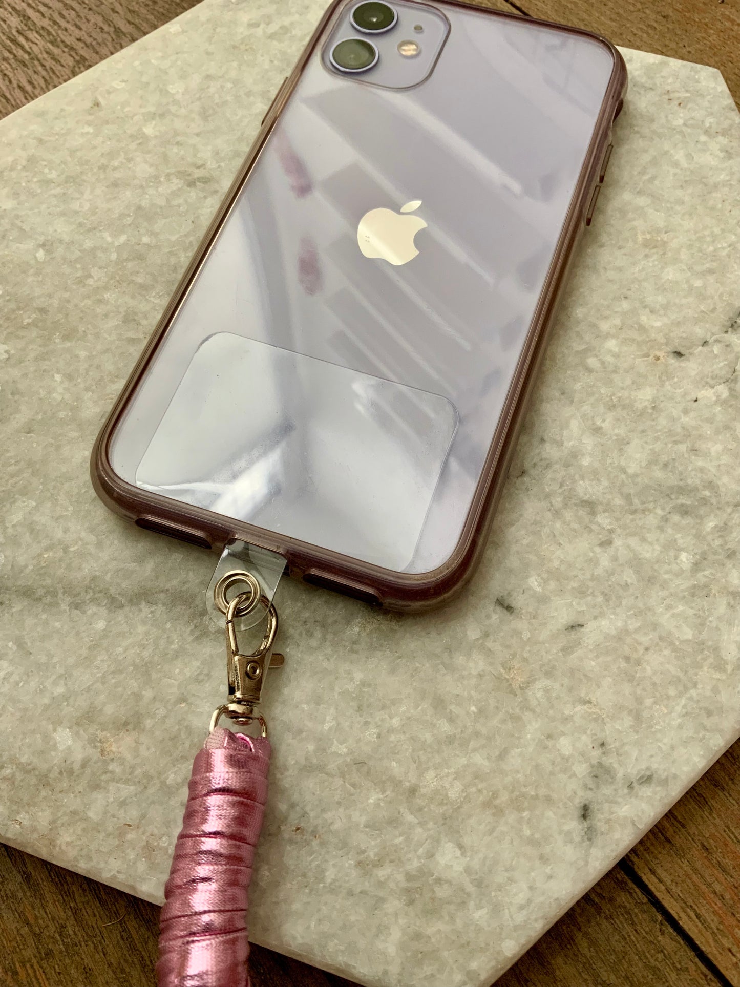 Northern Rose | Mobile Phone Lanyard | Faux Leather Pink