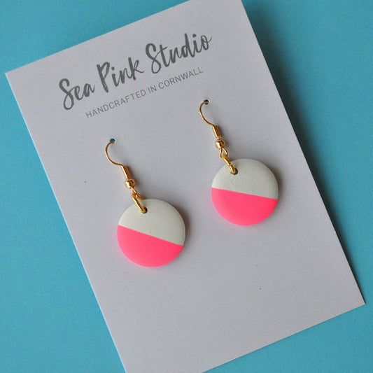 Sea Pink Studio | Earrings | Mini Neon Pink Dip