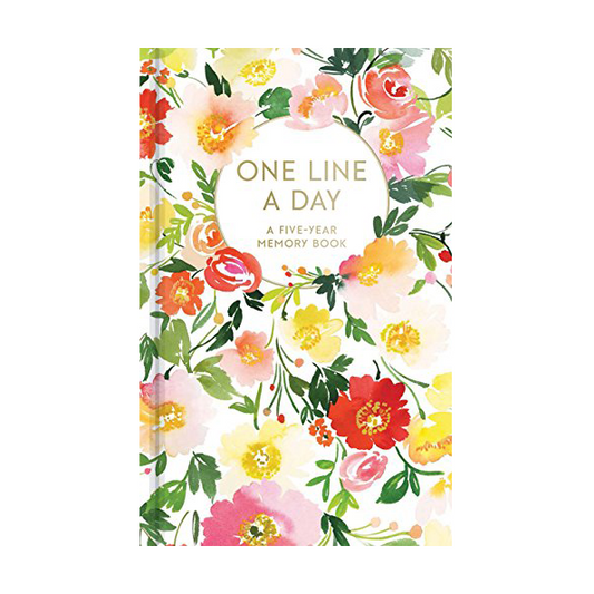 Book of One Line a Day - A 5 Year Memory Book (Floral)