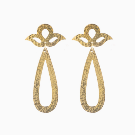 Just Trade | Peacock Hollow Drop Studs