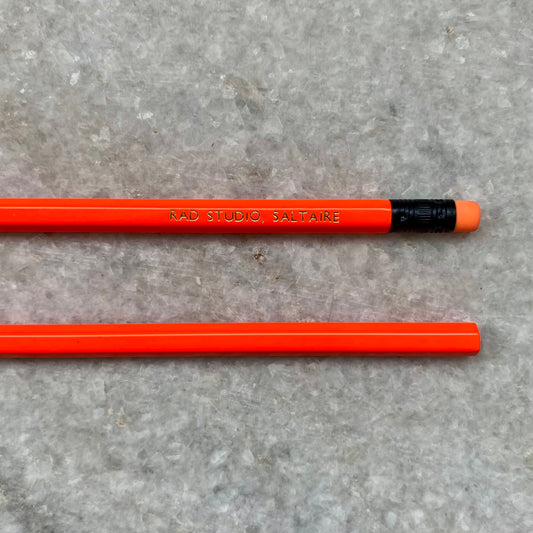 Pencil with Rubber| Rad Studio | Neon Orange