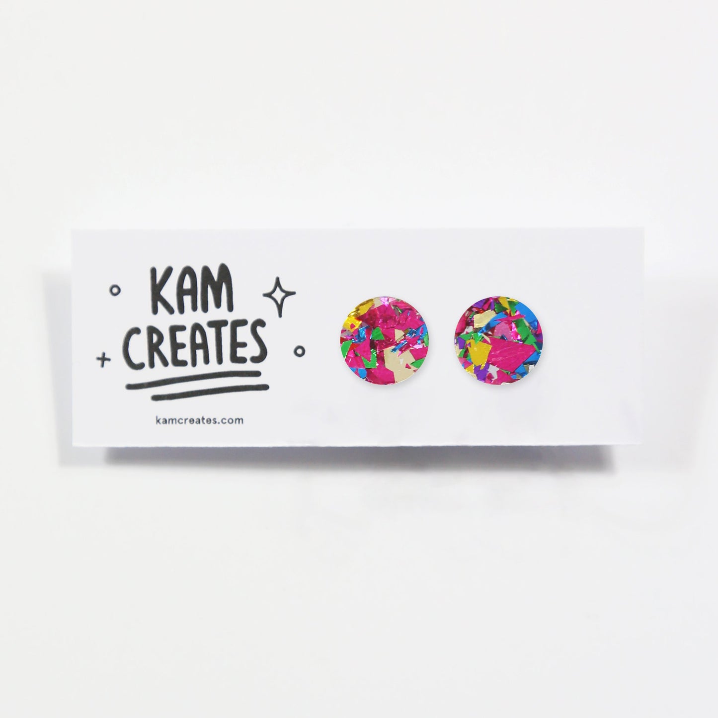 Kam Creates | Confetti Circle Studs | 6 colourways