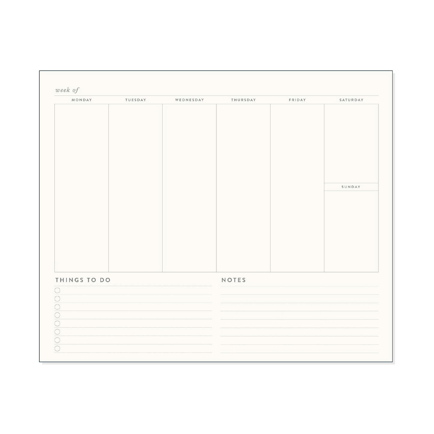 Èccolo | Spiral Undated Weekly Desk Planner | Black & Gold | 10x8"