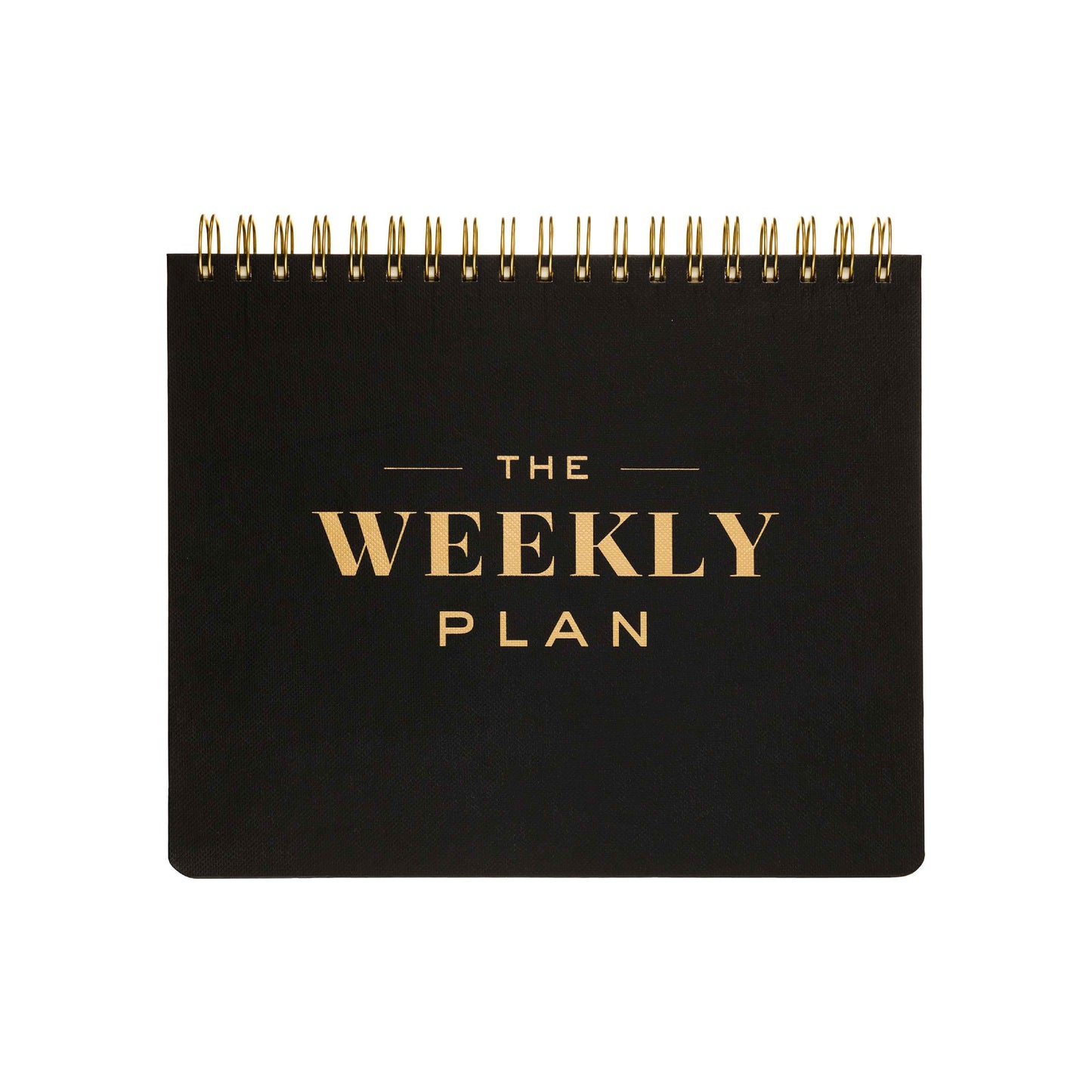 Èccolo | Spiral Undated Weekly Desk Planner | Black & Gold | 10x8"