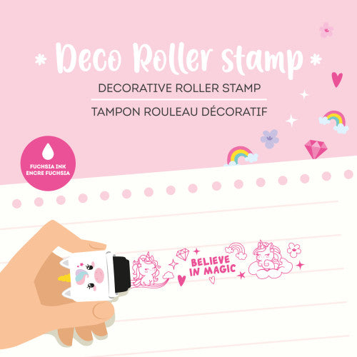Legami | Deco Roller Stamp | Unicorn with Fuchsia Ink