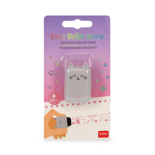 Legami | Deco Roller Stamp | Kitty Cat with Pink Ink