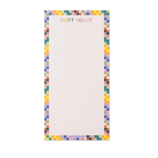 Raspberry Blossom| List Pad With Magnet | Rainbow Check