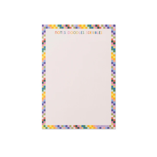 Raspberry Blossom | A5 Notepad | Rainbow Check