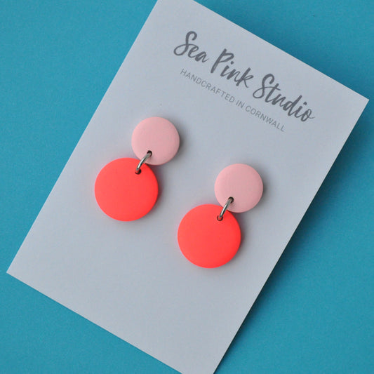 Sea Pink Studio | Earrings | Neon Red Double