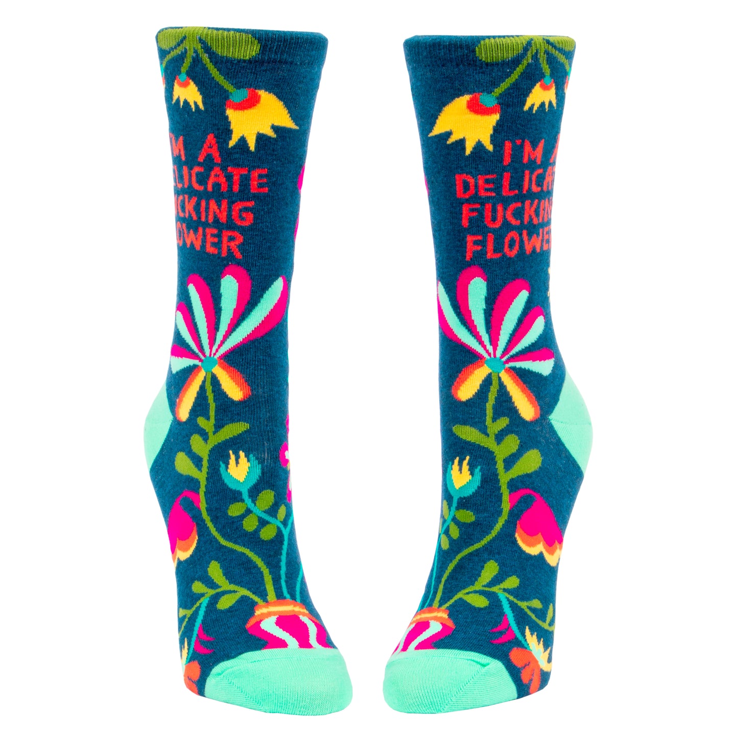 Blue Q | Women's Crew Socks | I'm A Delicate Fucking Flower