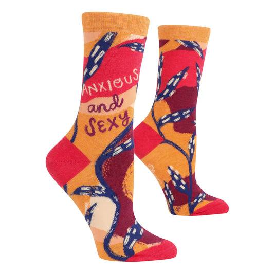 Socks - Women's Crew "Anxious and Sexy"