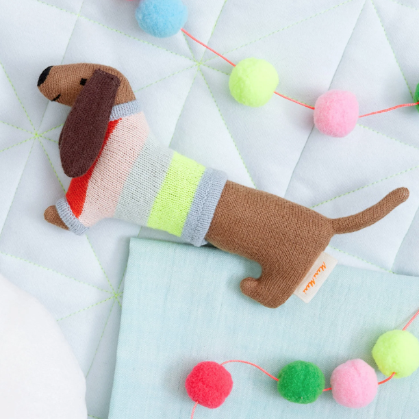 Meri Meri | Organic Cotton Rattle | Sausage Dog