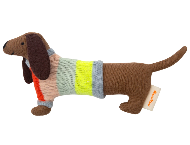 Meri Meri | Organic Cotton Rattle | Sausage Dog