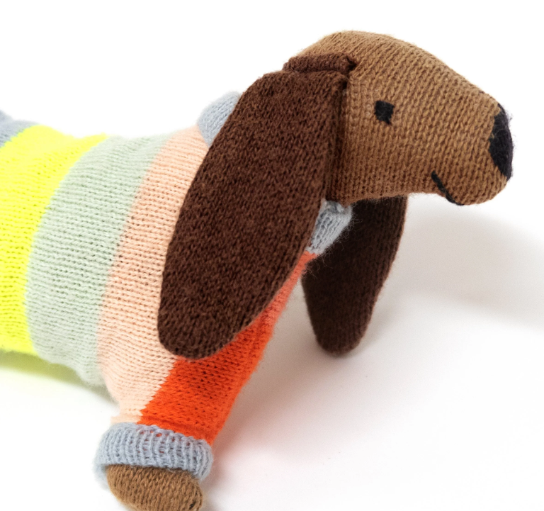 Meri Meri | Organic Cotton Rattle | Sausage Dog