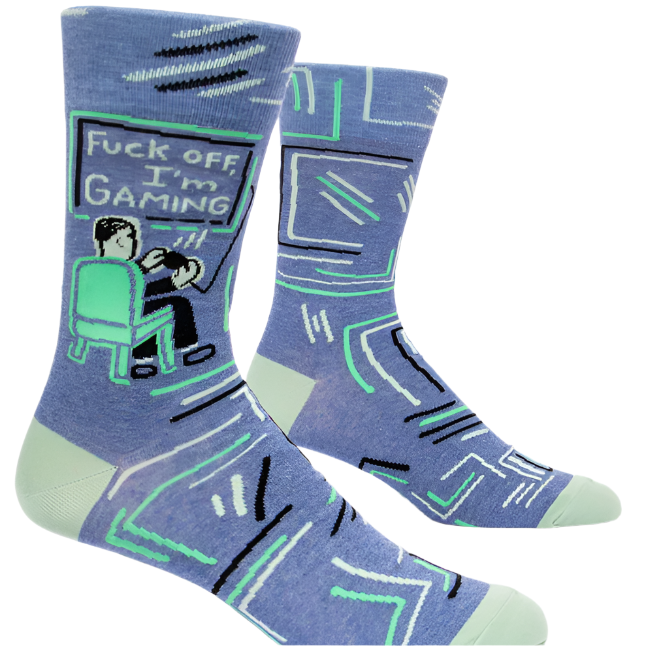 Blue Q | Mens Crew Socks | Fuck Off, I'm Gaming