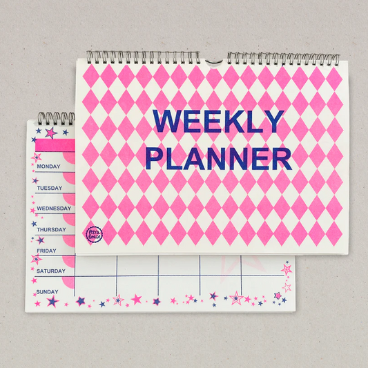 Petra Bose | Weekly Planner | Blue & Pink Diamond