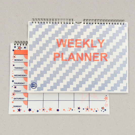 Petra Bose | Weekly Planner | Orange & Blue Step