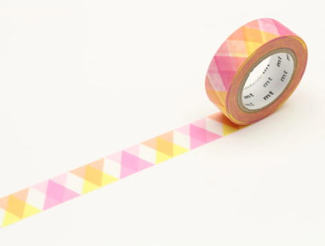 mt deco | Washi Tape | Triangle & Diamond Pink