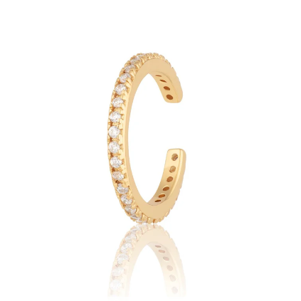 Scream Pretty | Slim Sparkling Single Ear Cuff | Available in 18k Gold or Rhodium Plated Silver