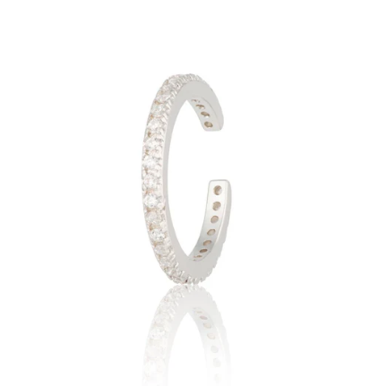 Scream Pretty | Slim Sparkling Single Ear Cuff | Available in 18k Gold or Rhodium Plated Silver