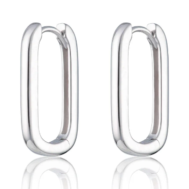 Scream Pretty | Oval Hoop Earrings | Available in 18k Gold or Rhodium Plated Silver