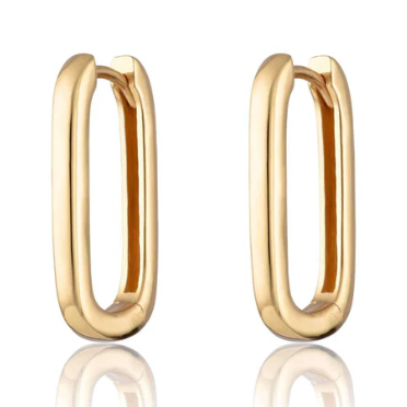 Scream Pretty | Oval Hoop Earrings | Available in 18k Gold or Rhodium Plated Silver