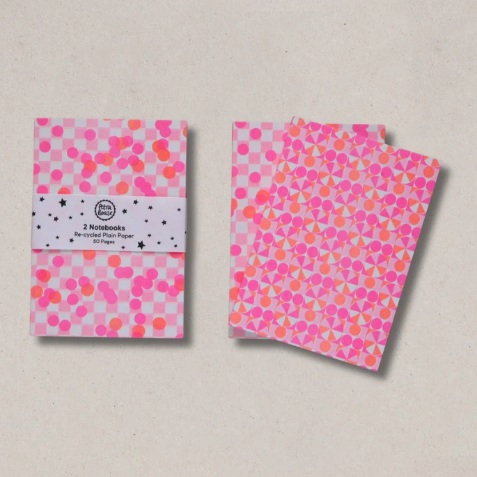 Petra Bose | Set of 2 Notebooks | Orange & Hot Pink