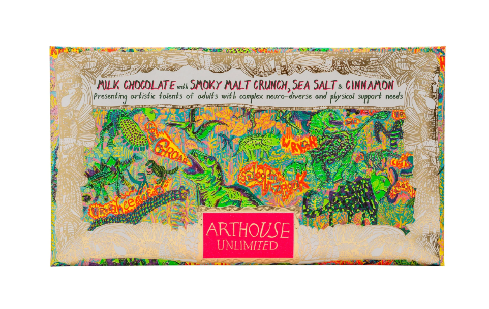 Arthouse Unlimited | Milk Chocolate Bar with Smoky Malt Crunch, Sea Salt & Cinnamon