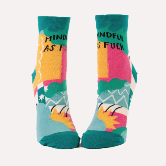 Blue Q | Women's Ankle Socks | Mindful As Fuck