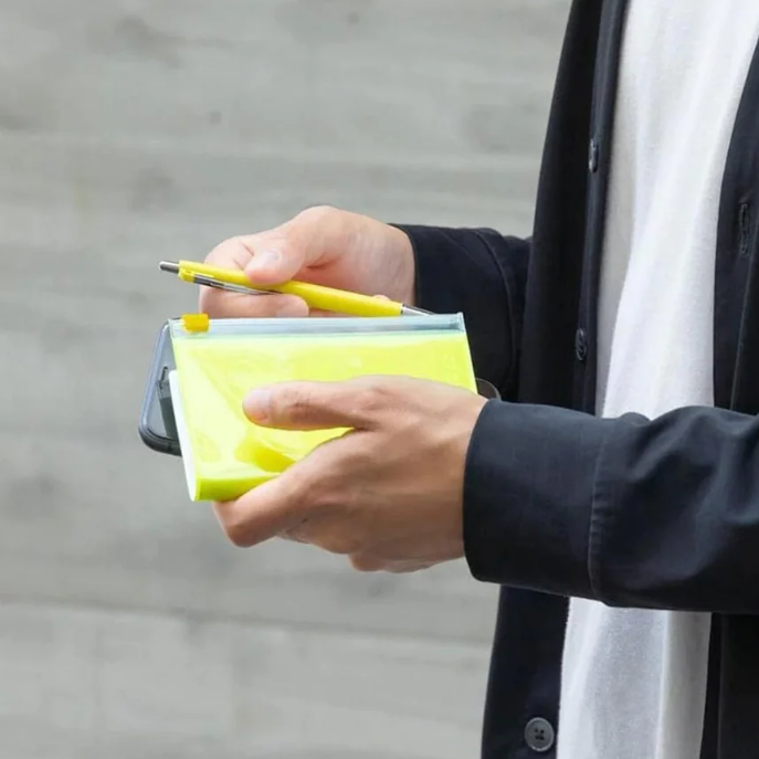 Mark's Inc. | B7 Zipper Grid Notebook | Neon Yellow