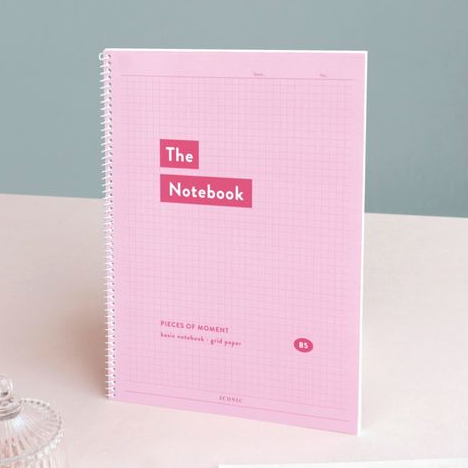 Iconic | Basic Notebook (Grid) | Baby Pink