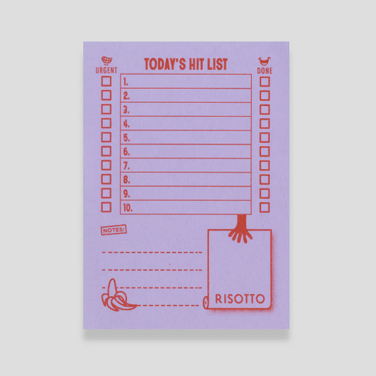 Risotto Studio | Today's Hit List | Lilac Notepad